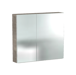 Spiegelschrank in Beton Perlgrau, 80x70x15cm (BxHxT)